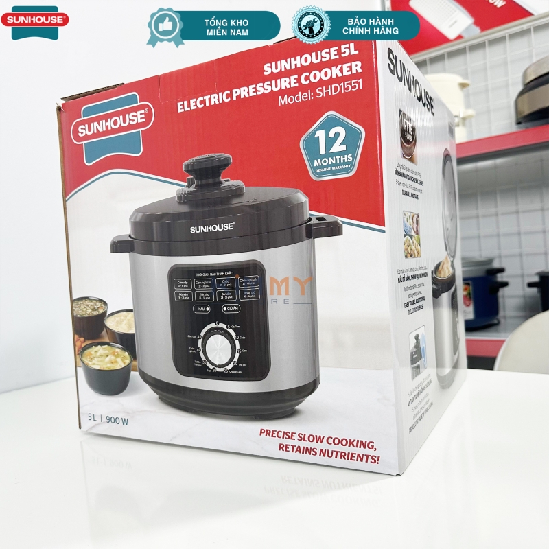 Nồi cơm áp suất đa năng 5L Sunhouse SHD1551 - 900W